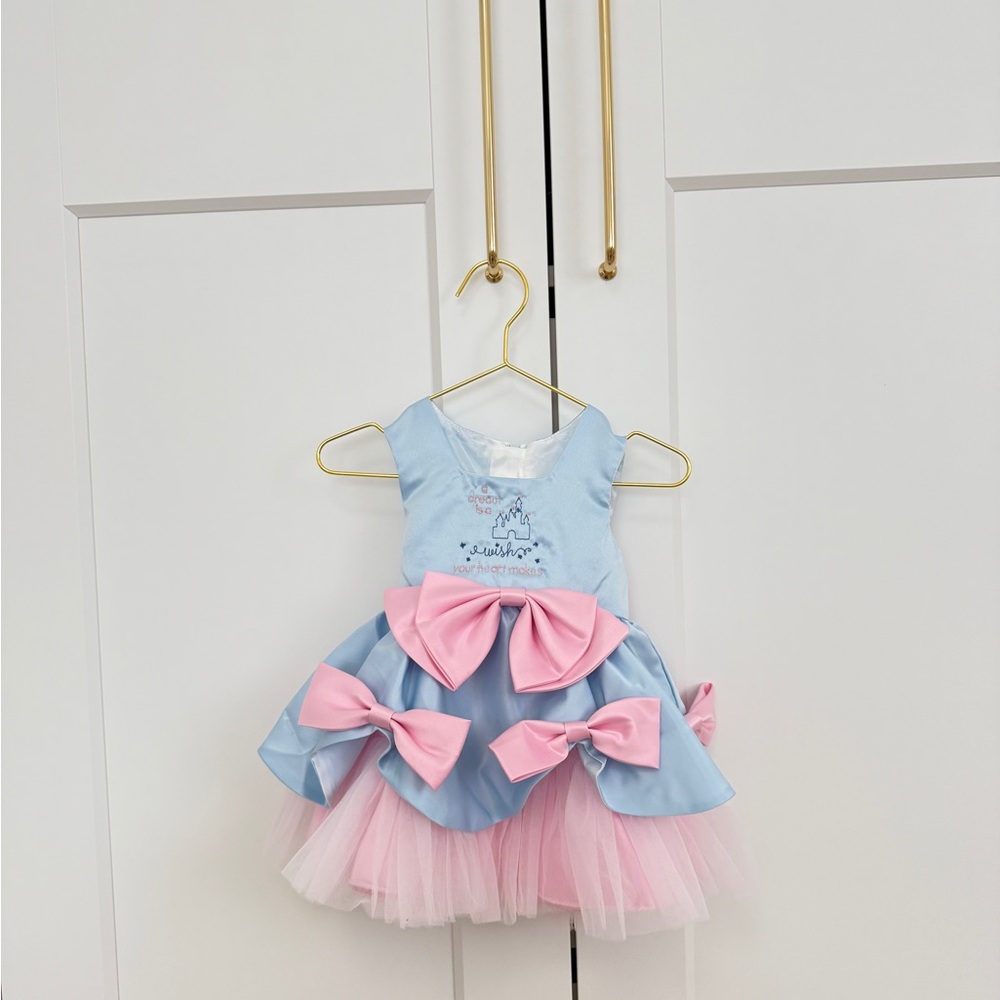 Disney little girl Blue and Pink “a wish is a dream your heart makes” Dress.